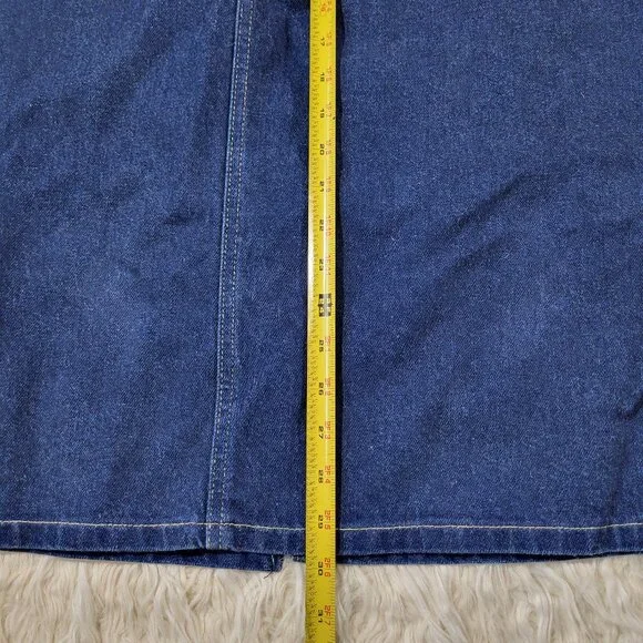 Vintage LL Bean Dark Wash Denim Jean Skirt Made in Maine - USA / Size 16 - Picture 12 of 16